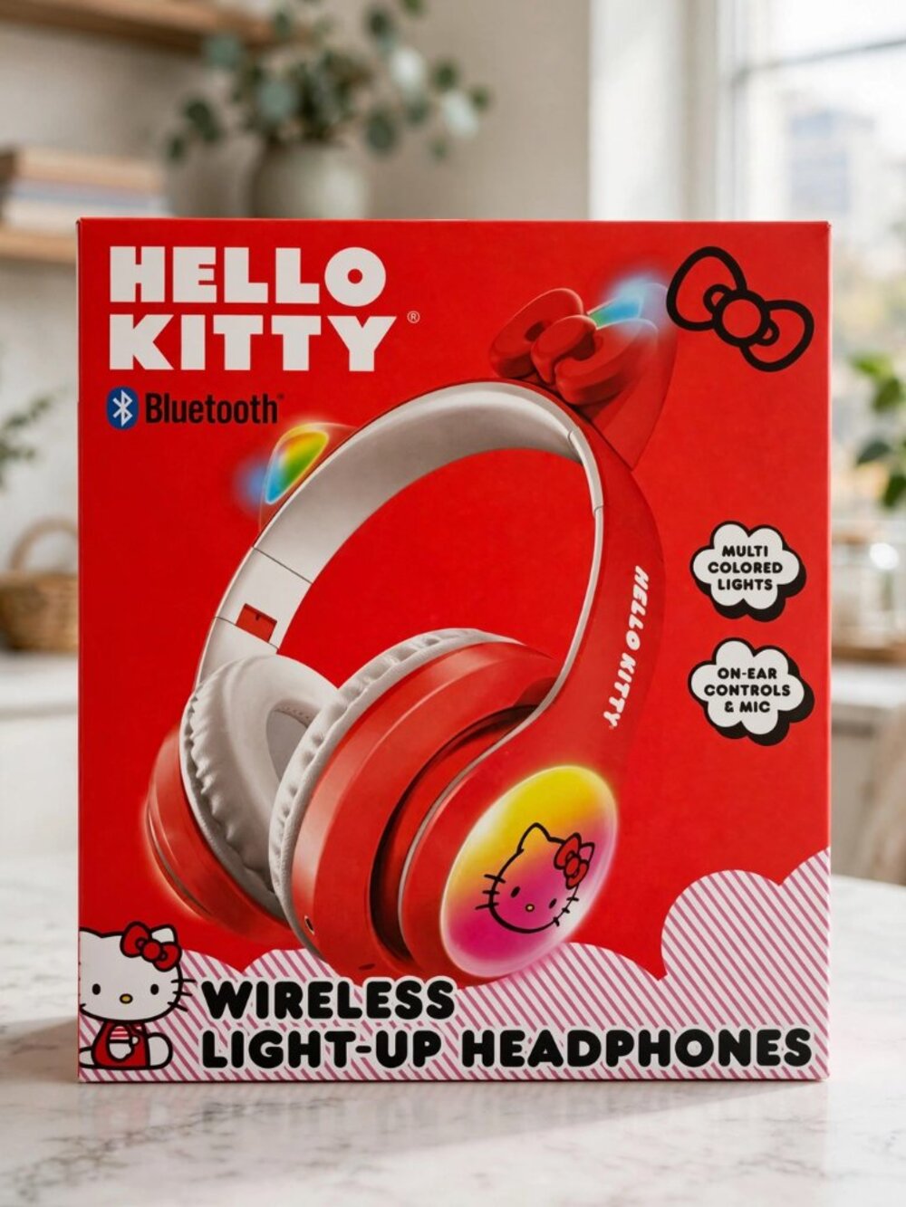 Hello Kitty Bluetooth Wireless Light-Up Headphones RGB New
